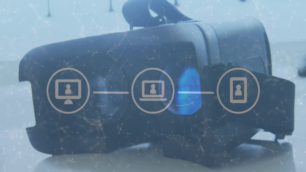 Black binoculars with emoticons foreground