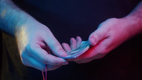 Hands holding money