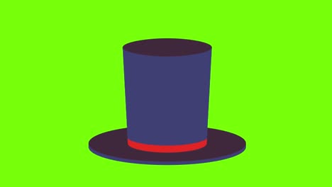 animation of  hat on a green screen background