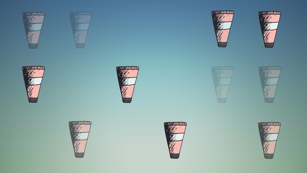 파란색 바탕에 반복되는 크림의 애니메이션