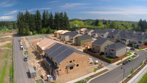 an aerial image over houses under construction