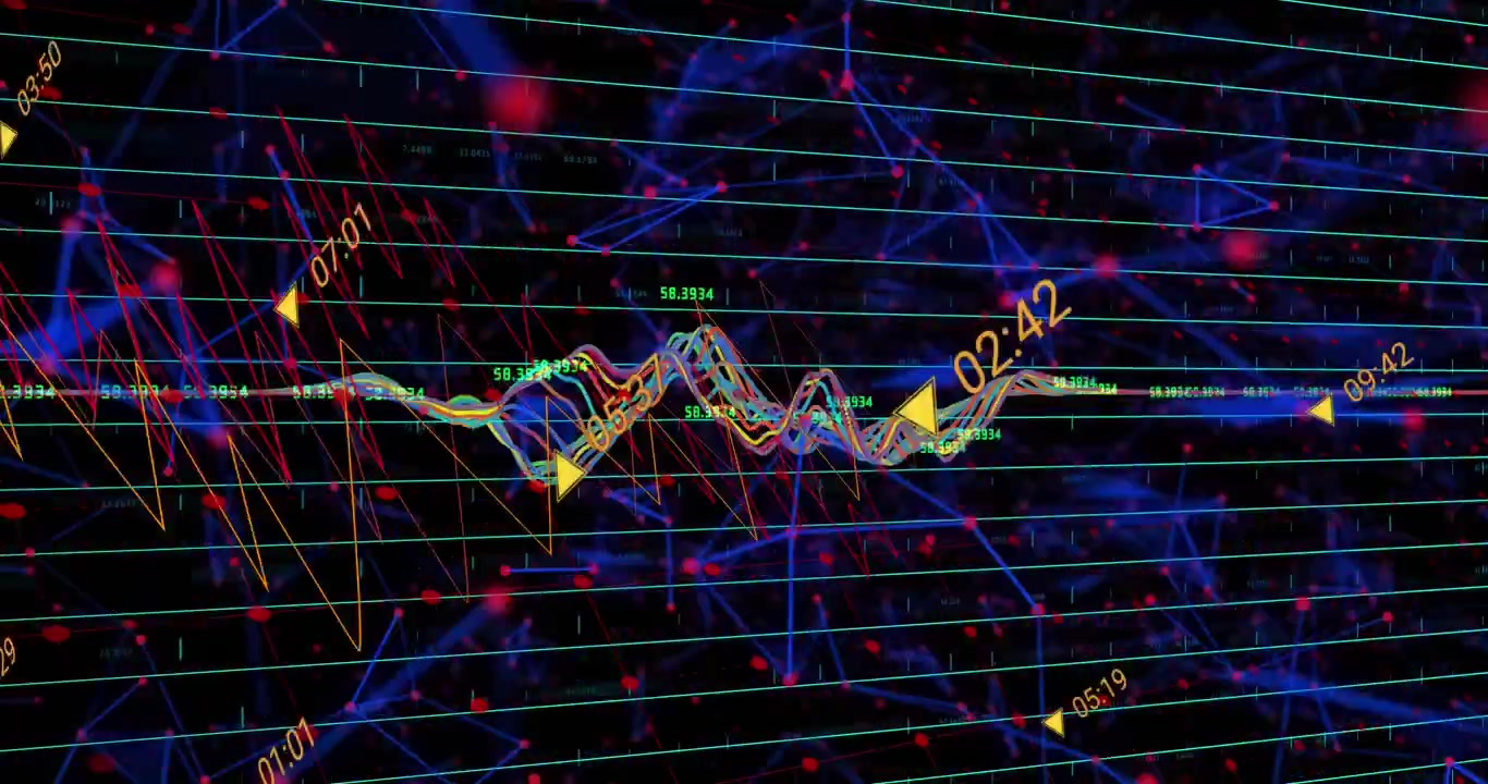 Animation of statistics with rnumbers and data processing over grid