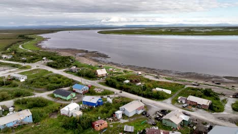 koyuk alaska aerial pullout over village