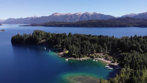 clear patagonia air shows vivid greens and blues of puerto manzano