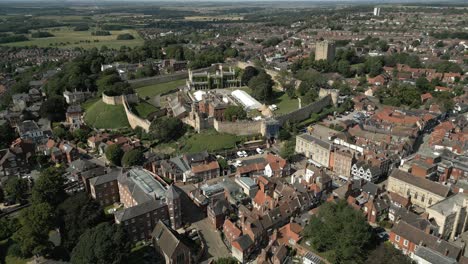 castillo de lincoln edificio histórico vista aérea reino unido verano