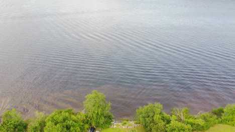 High-pan-up-of-Kennebec-river-in-Bath-Maine