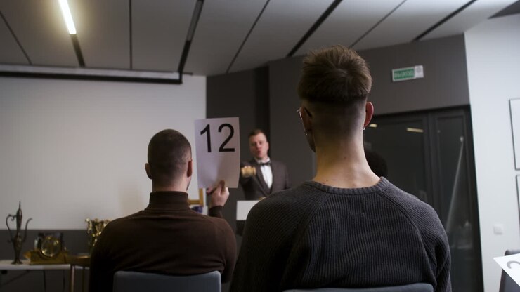 People in an art auction session