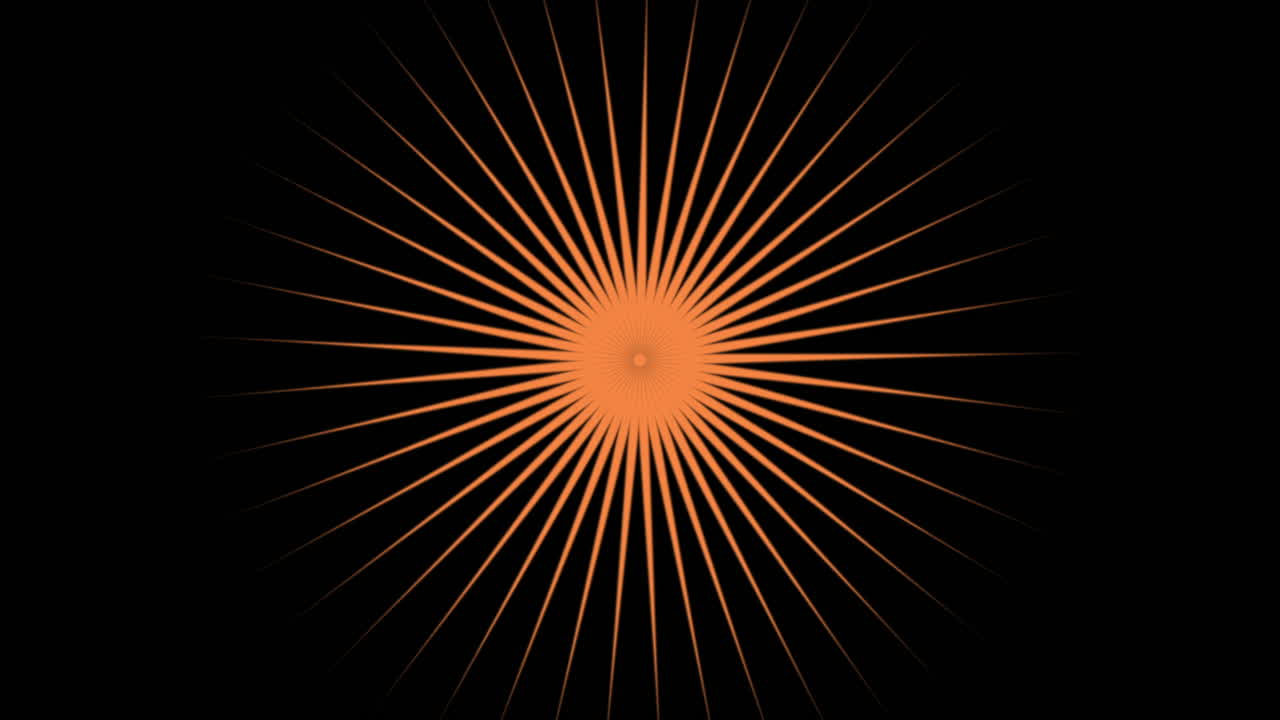 Abstract neon orange lines on black gradient