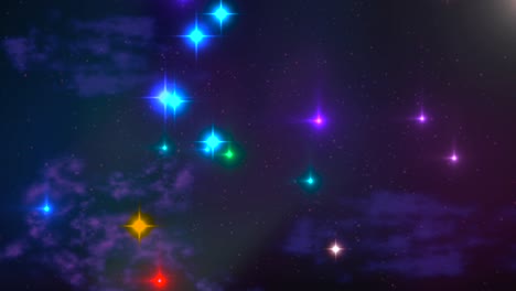 estrellas multicolores y gases en el espacio profundo