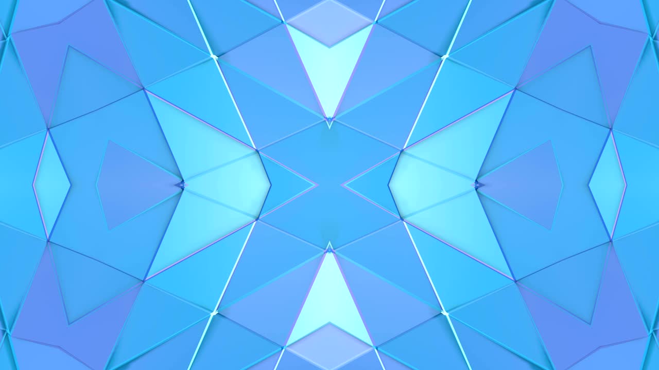 抽象的なシンプルな 3d 背景は青い紫色のグラデーションカラーで近代的な幾何学的な背景またはカレードスコピック効果の数学的な環境として低ポリスタイルです 4k uhd または full hd シームレスループ