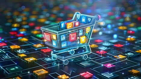 e-commerce and online shopping technology concept