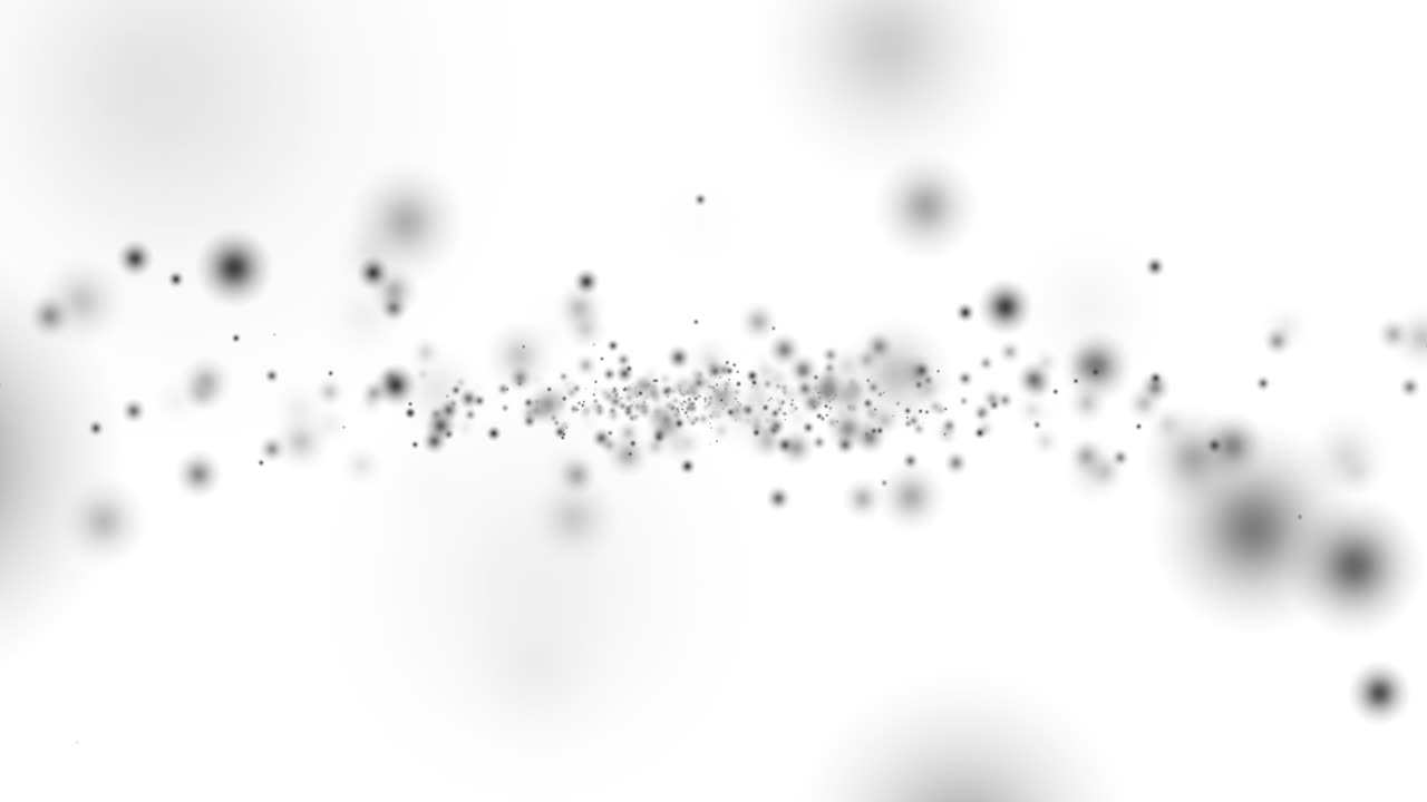 círculos oscuros borrosos bokeh volando sobre fondo blanco animación de movimiento de círculos borrosos efecto desenfocado composición horizontal calidad de video 4k