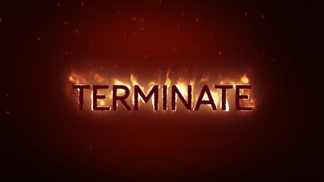 terminar en llamas sobre un fondo naranja