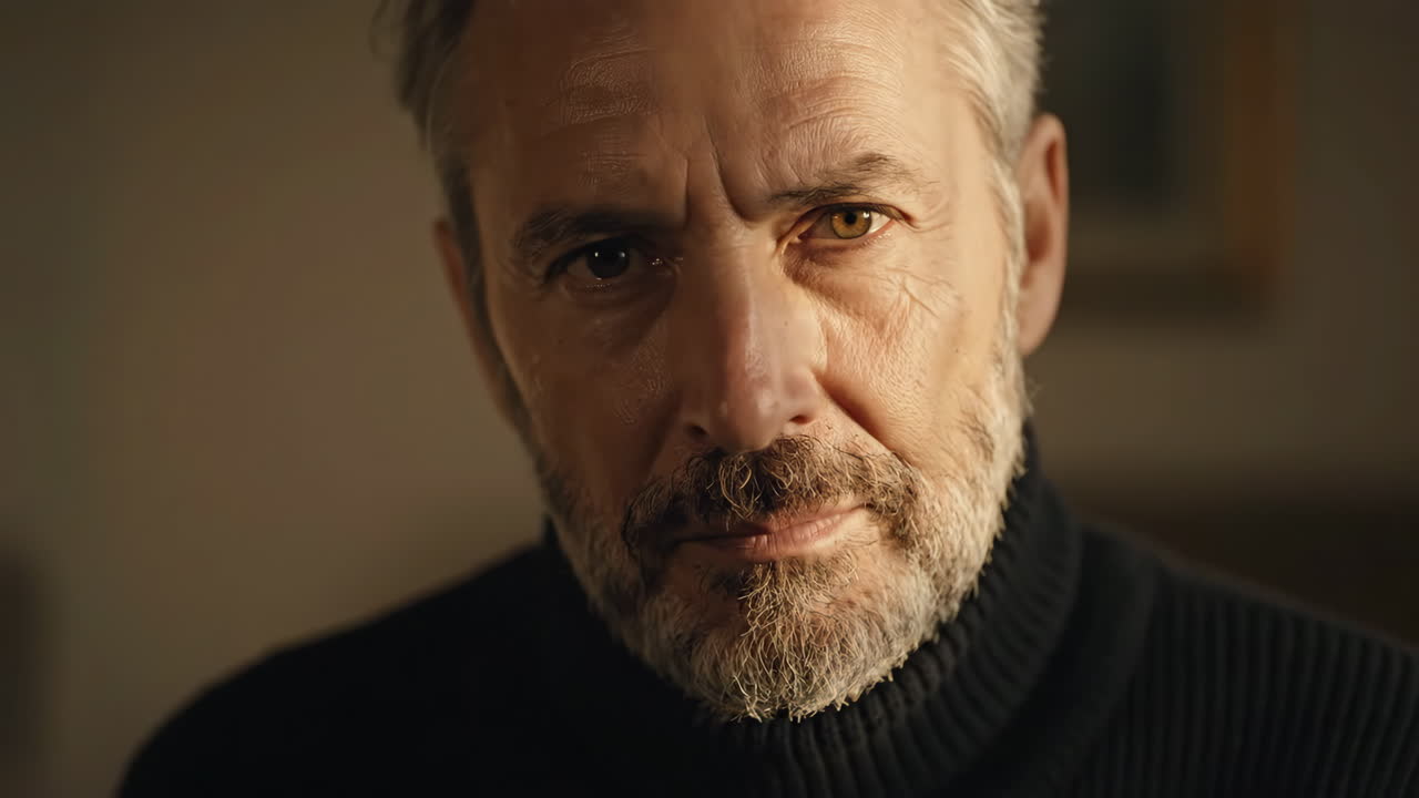 Portraits of a Middle-Aged Man with Heterochromia