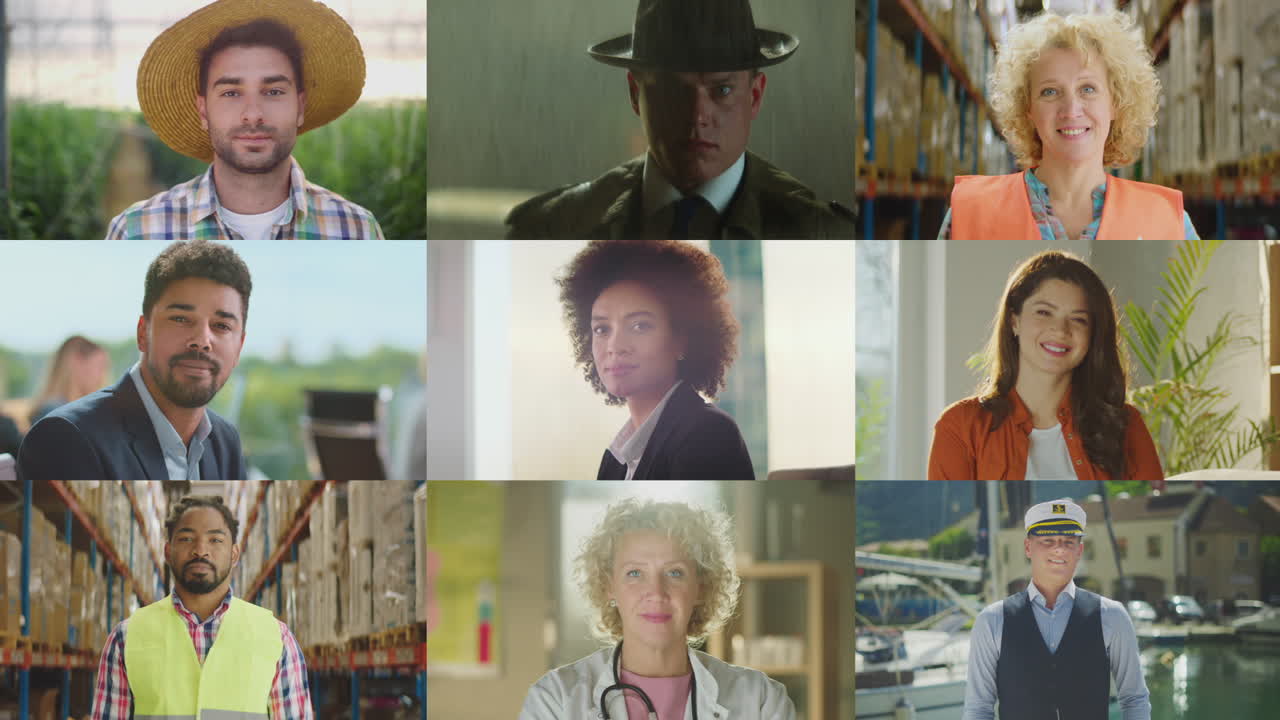 Collage of People in Various Professions