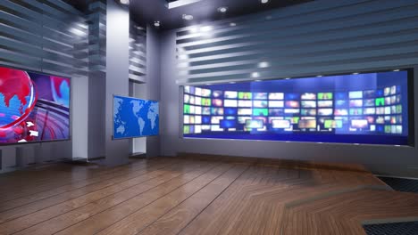el bucle de noticias del estudio de televisión virtual 3d