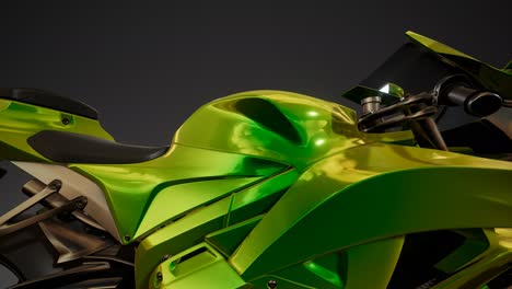 moto sport bike in dark studio with bright lights