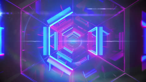 animación de puntos de luz y túnel digital