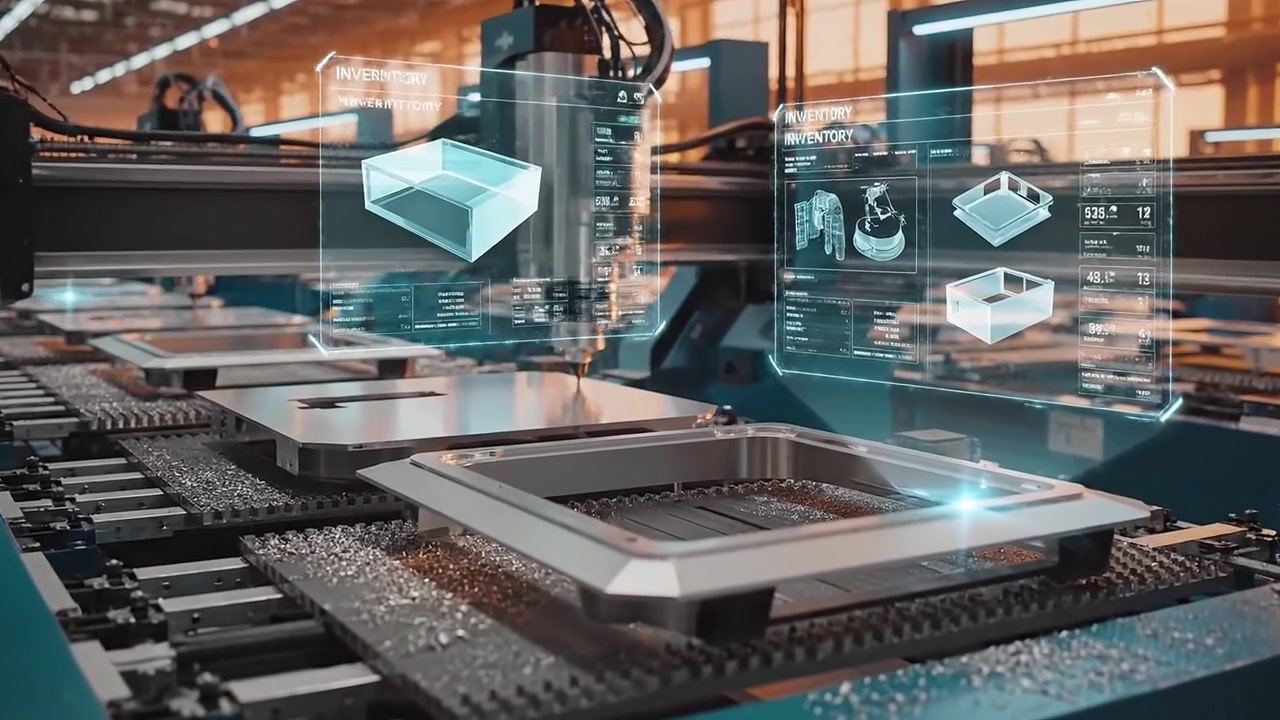 Automated CNC Machines with Holographic Inventory Data in a Smart Factory
