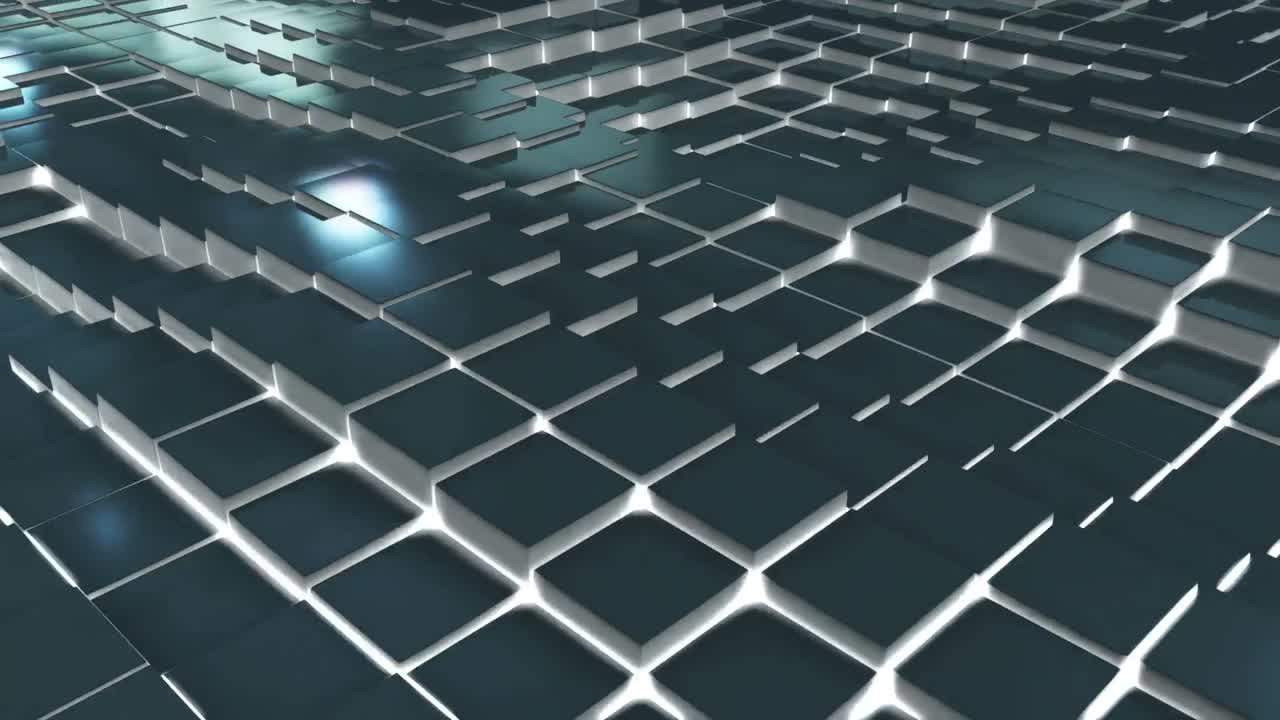 Green blocks moving in wavy pattern