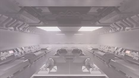 futuristic white control room