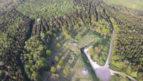 Ouvrage-de-Froideterre-by-drone.-Verdun.-Lorraine,-France.-Sunset-time.