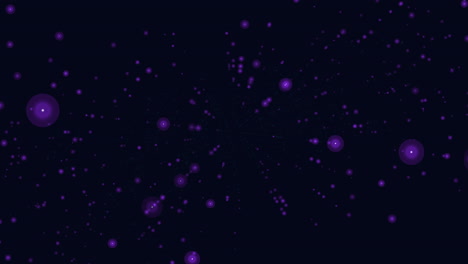 random flying digital abstract neon glitters in dark galaxy