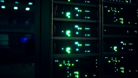 clean industrial interior of a data server room with servers