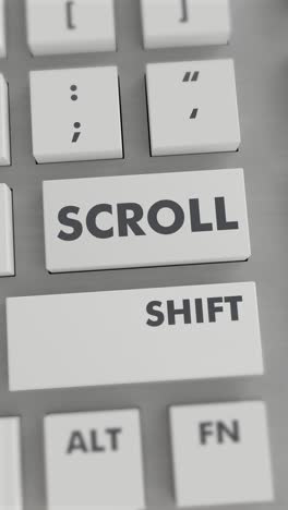 presión del botón de desplazamiento en el teclado vídeo vertical