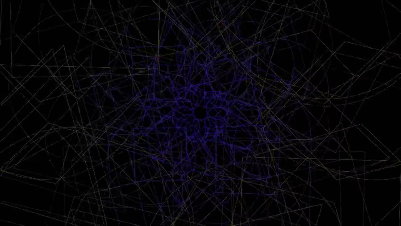 Abstract Geometric Pattern of Intersecting Lines on Black Background