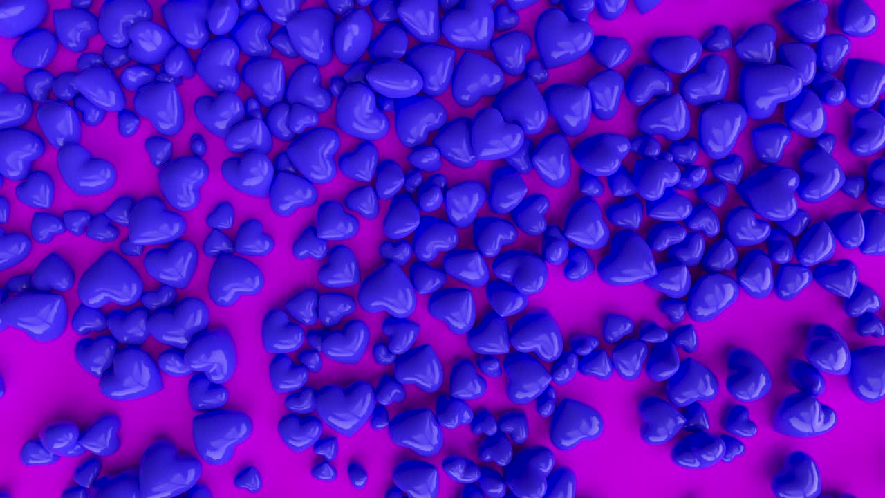 Many Blue Hearts on a Pink Background