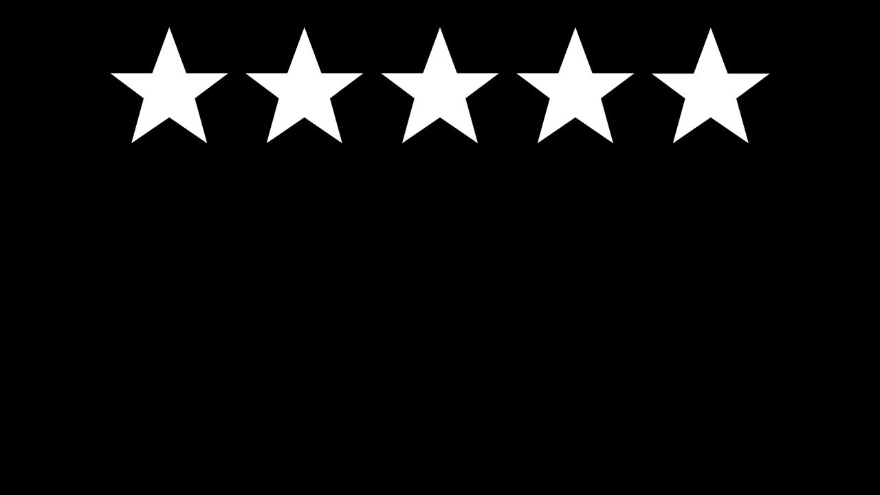 Giving rating stars. animation with optional luma matte. Alpha Luma Matte included. 4k video