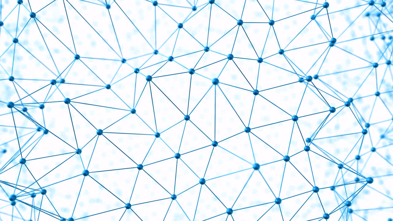 Connettività Scientifica in 3D: Strutture Molecolari e Blockchain su uno Sfondo Blu Futuristico