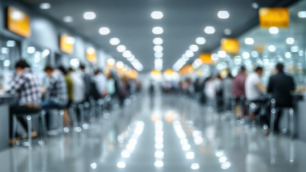 A Vibrant Atmosphere Filled with Individuals Engaged in Discussion and Activity in a Modern Space, Showcasing a Blurred Vision of Community Interaction