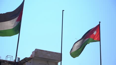 Jordanische-Fahnen-Wehen-Im-Wind