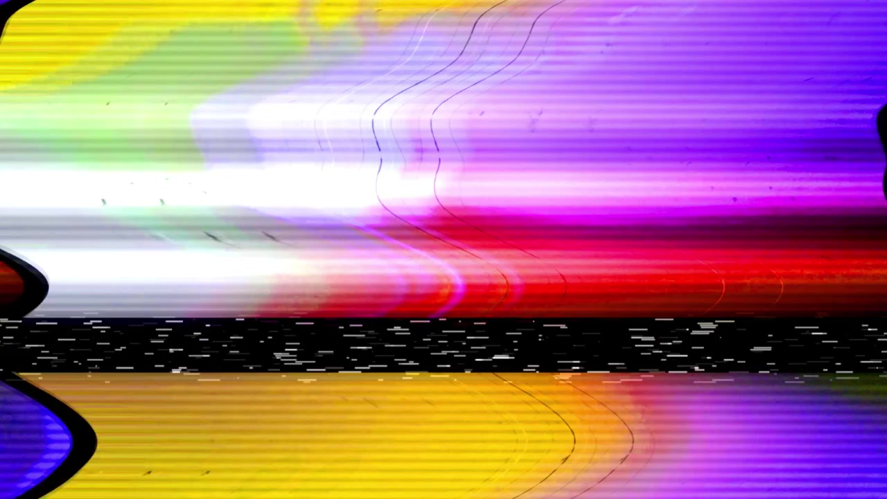 Efeito de Glitch Digital com Raios de Luz Roxos e Azuis