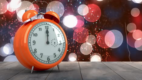 alarm clock counting down to midnight for new year