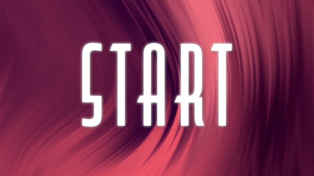 Animation of start text over red background
