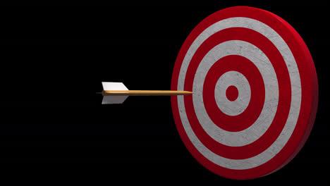 target hit in the center by arrow success in business loop transparent background 4k