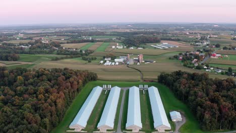 aerial of beautiful farm countryside