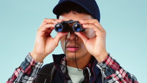 binocular, senderismo y viajes con el hombre