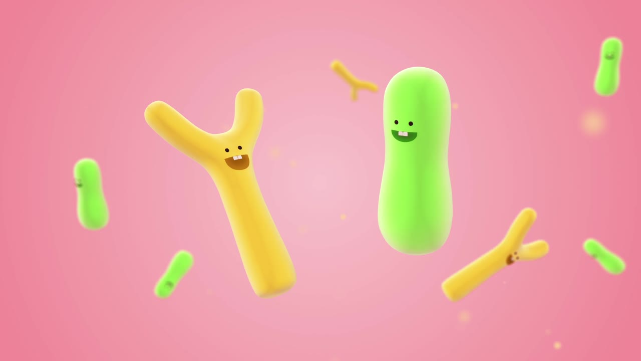 만화 모양의 비피도박테리아