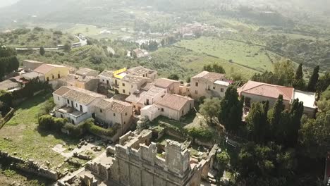 drone view of tindari ruins, sicily, italy