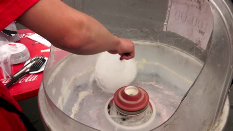 manufacturing of sugar cotton wool. 4k.