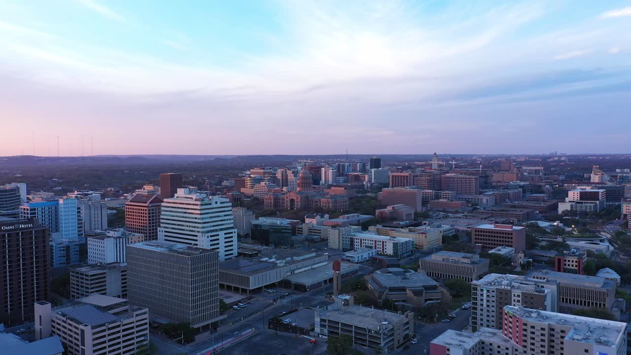 Landscape view of the Capital building in the middle of the city