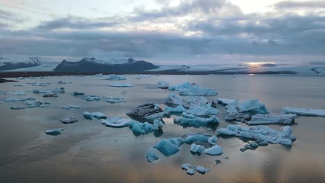 iceland jokulsarlon glacier lagoon aerial drone .mp4