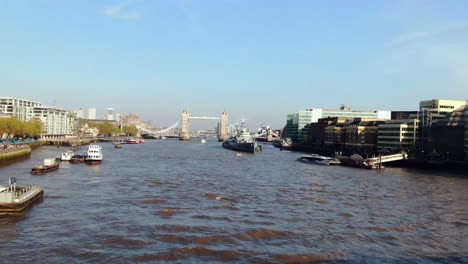 yacht in the famous bridge in city of london