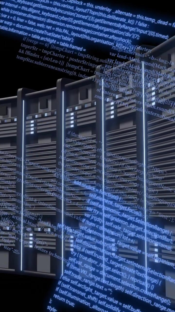 Animation of digital data processing over computer servers