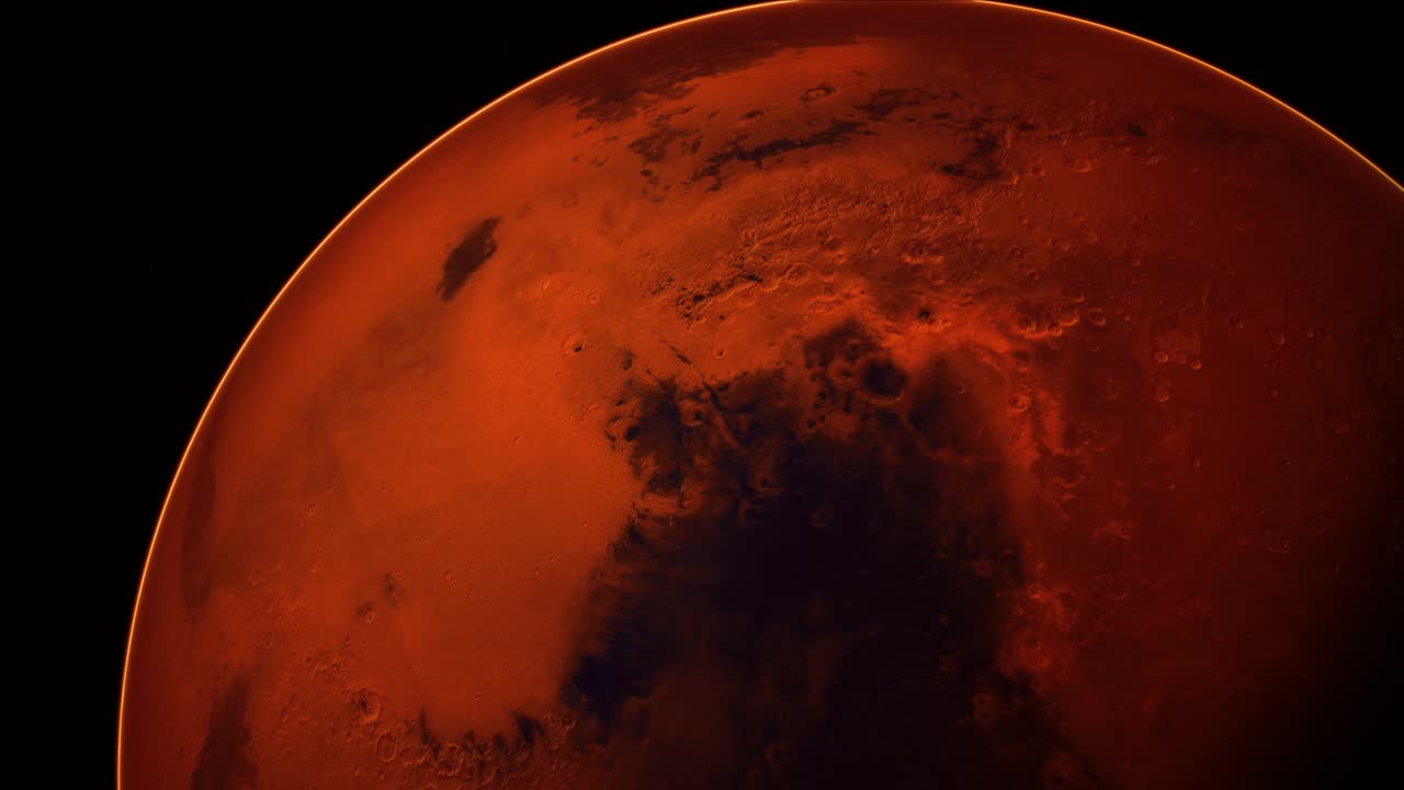 red planet Mars in the starry sky