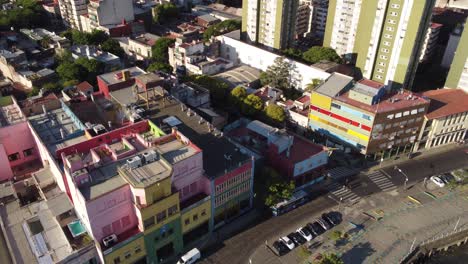 course lock shot of la boca residential area in buenos airis, argentina